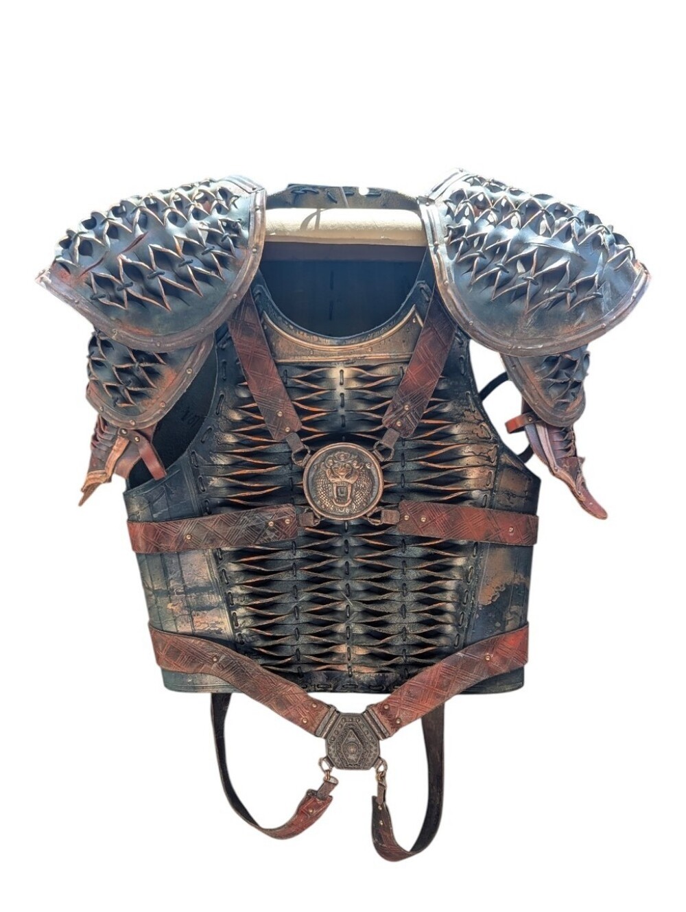 Authentic Seanchan Soldier / Warrior Leather Armor Costume, XL Wheel Of Time